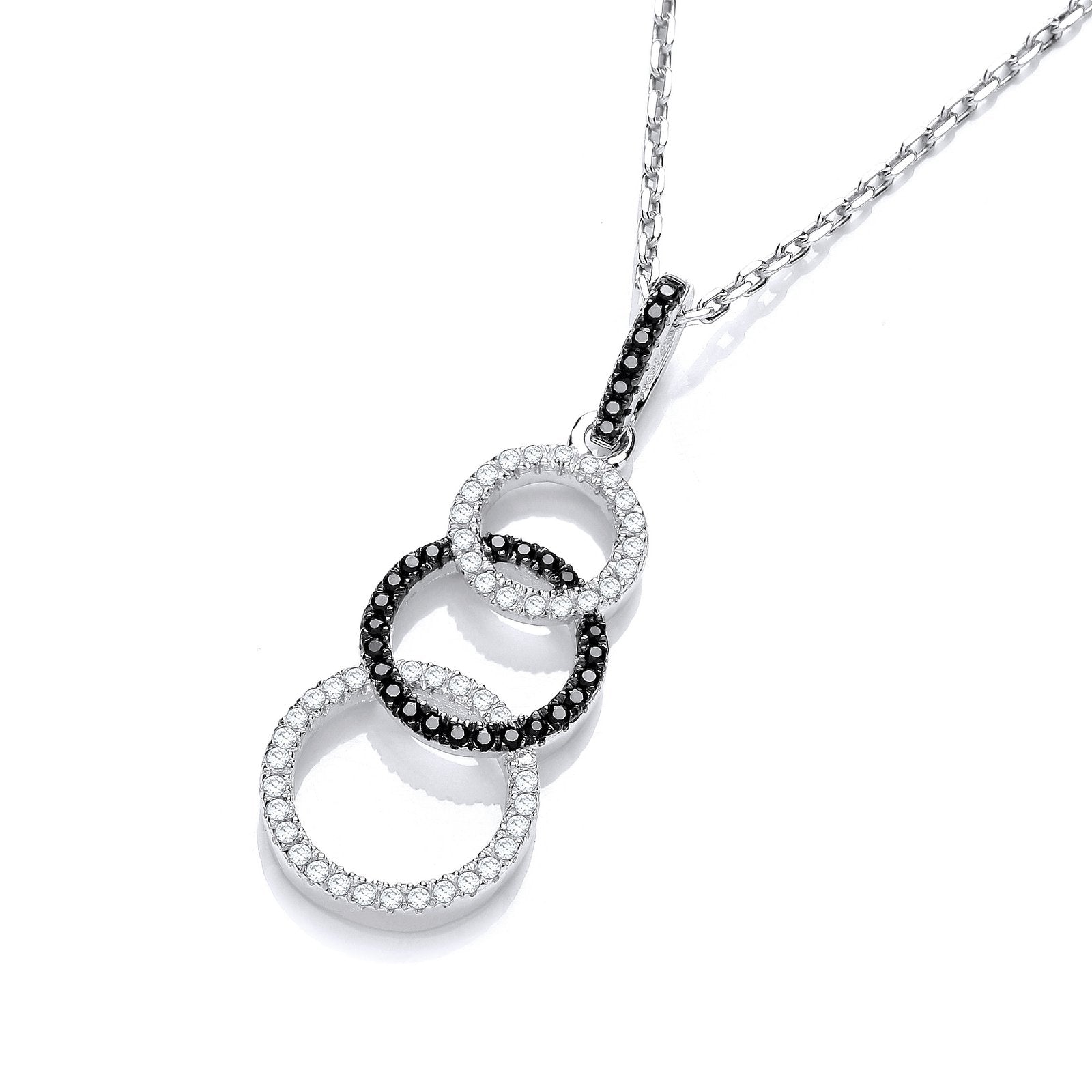 Micro Pave' Black & White Cubic Zirconia Drop Pendant with 18" Chain - Fine Necklace – Luxury Jewellery by Imperial Ti